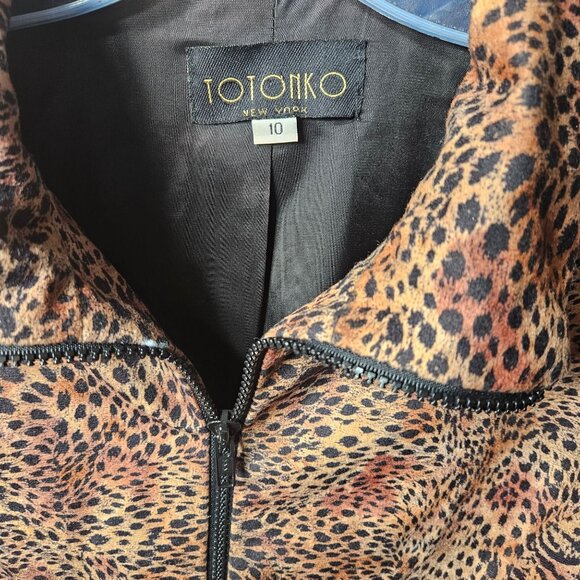 Totonko New York Womens Leopard Print Jacket Size 10 - Picture 2 of 4
